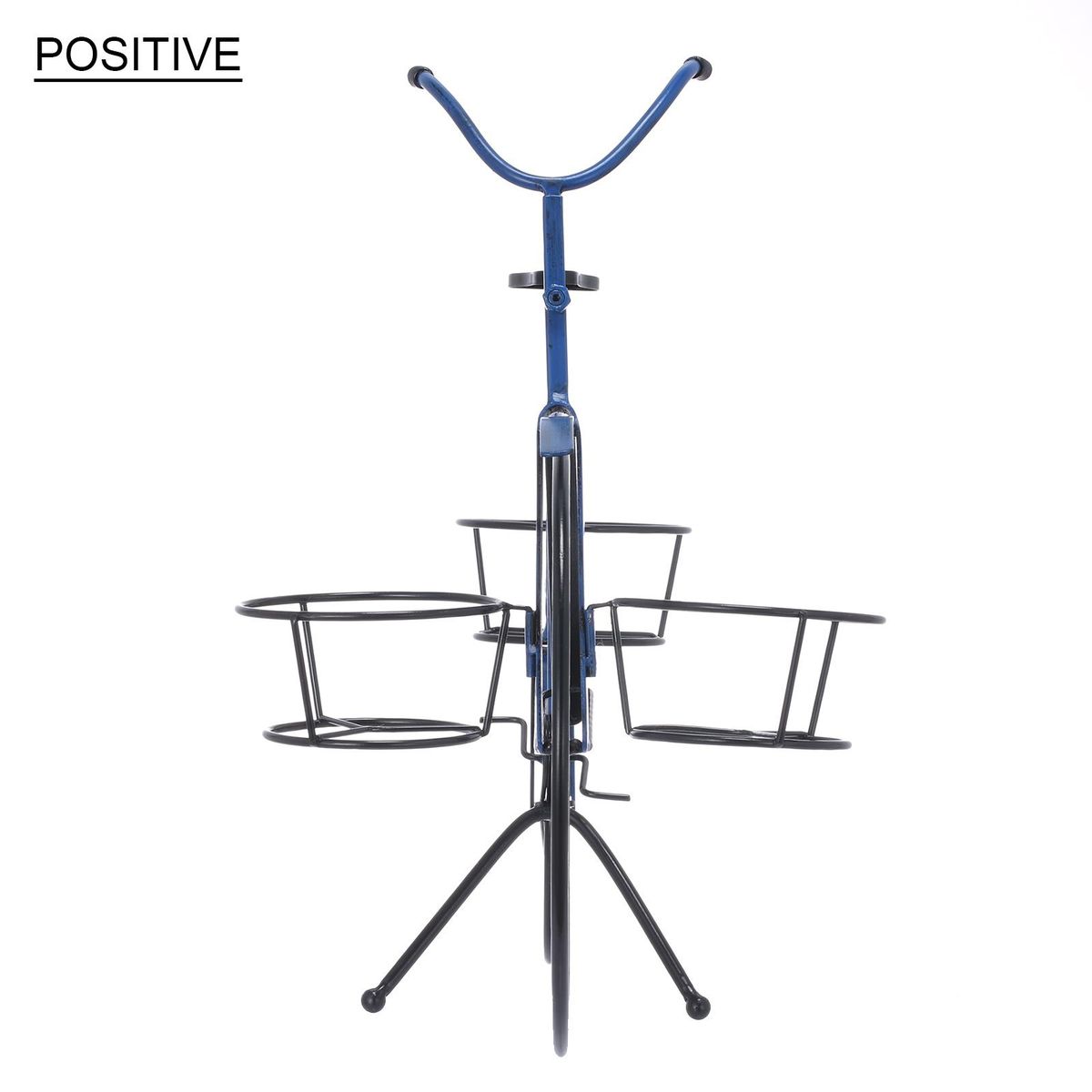 Tomfeel Bicycle Plant Stand Three Pots of Iron Flower Stand Handicraft Indoor Outdoor or Garden Vast Decoration Romantic Gift Blue & Yellow
