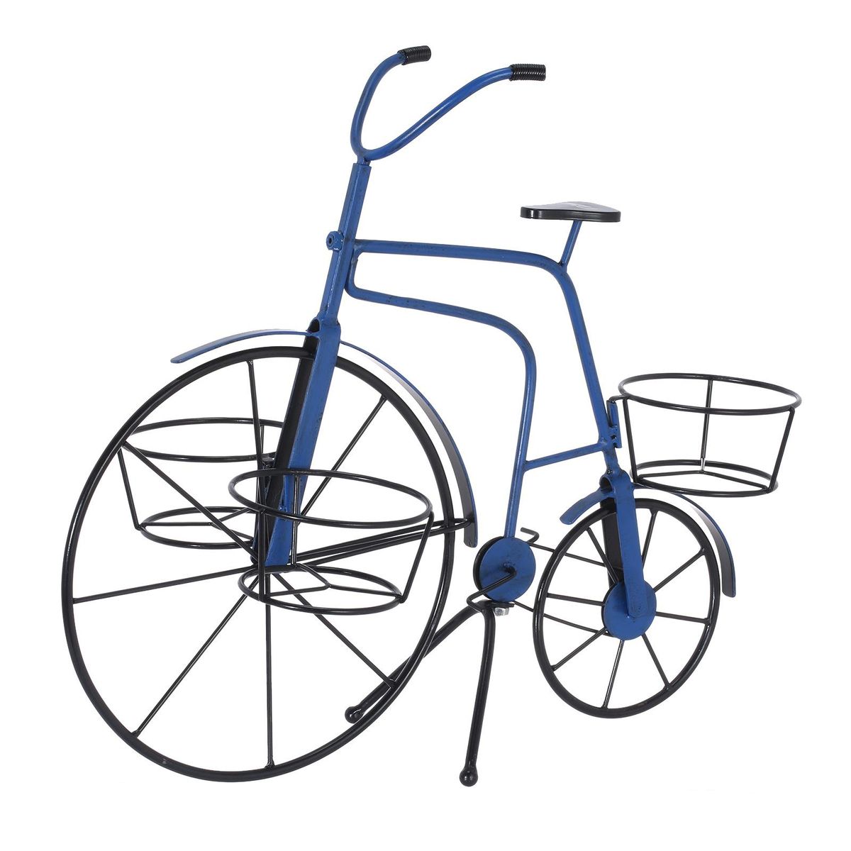 Tomfeel Bicycle Plant Stand Three Pots of Iron Flower Stand Handicraft Indoor Outdoor or Garden Vast Decoration Romantic Gift Blue & Yellow