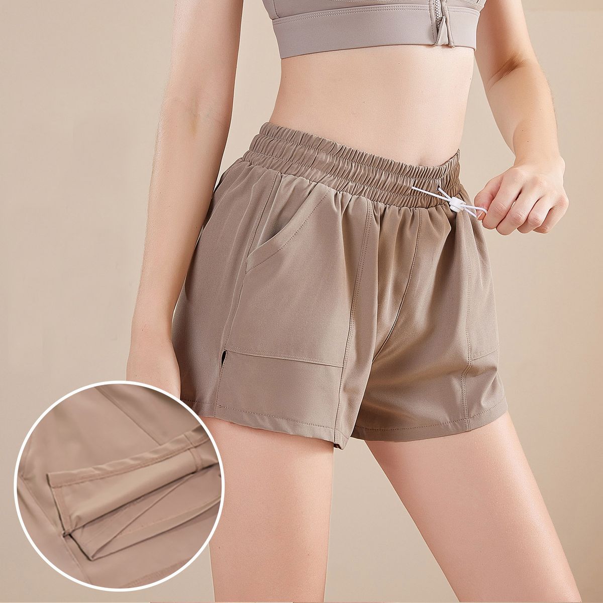 Women's High Waist Workout Shorts Athletic Running Shorts