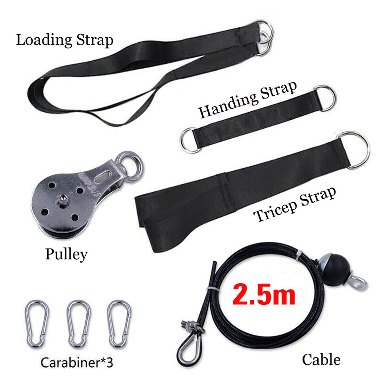 DIY Pulley Cable Pulldown Attachment System Biceps Triceps Trainer Home Fitness 2.5M