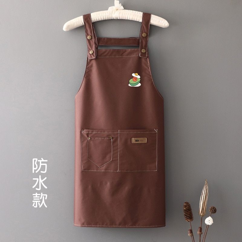 Kitchen Wipeable Waterproof Oil-Proof Uni Work Apron For Men Adjustable Cooking Kitchen Aprons For Woman With Tool Pockets AvocadoBR