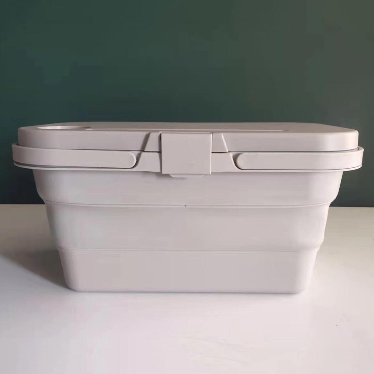 Picnic Food Basket Outdoor Food Fruit Folding Box Light Khaki