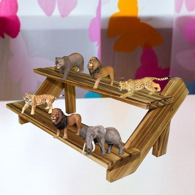 Multi-use Wooden Rack  Cosmetics Watch Storage Display 2 Layer