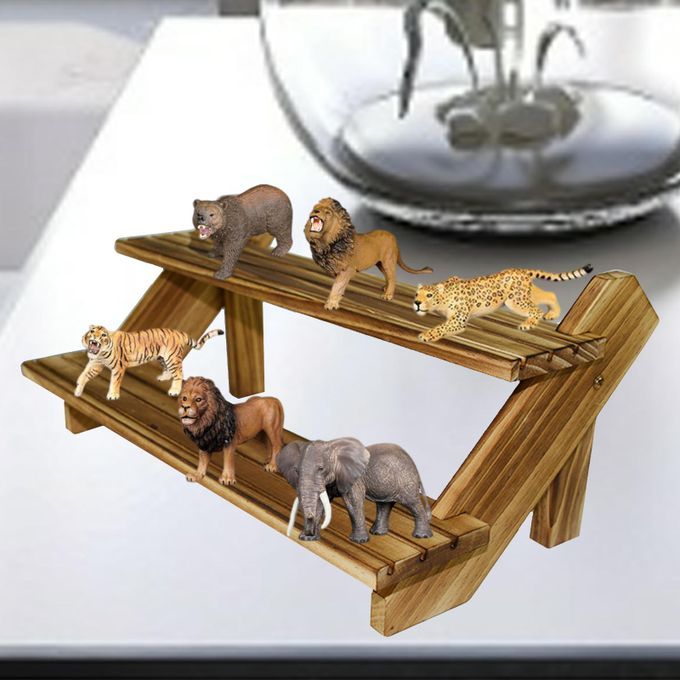 Multi-use Wooden Rack  Cosmetics Watch Storage Display 2 Layer