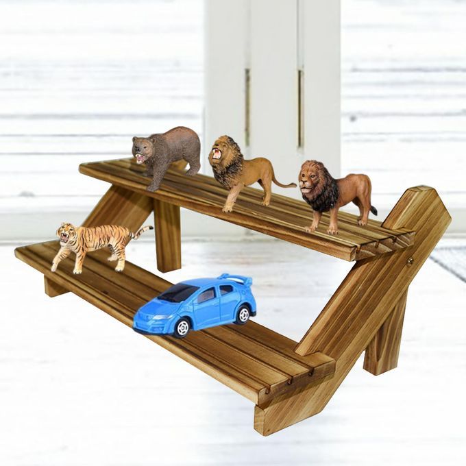 Multi-use Wooden Rack  Cosmetics Watch Storage Display 2 Layer