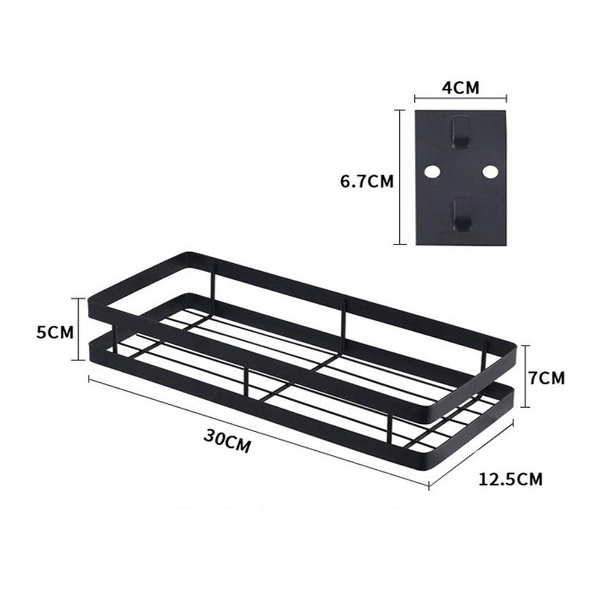 Heavy Duty Metal Shower Caddy Basket Shelf Kitchen Wall Rack 30cm