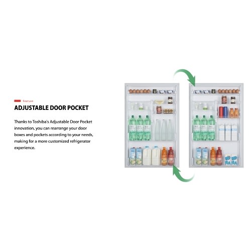 Double Door Inverter Fridge -Dark Silver -231L
