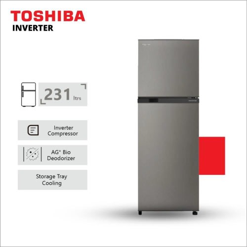 Double Door Inverter Fridge -Dark Silver -231L