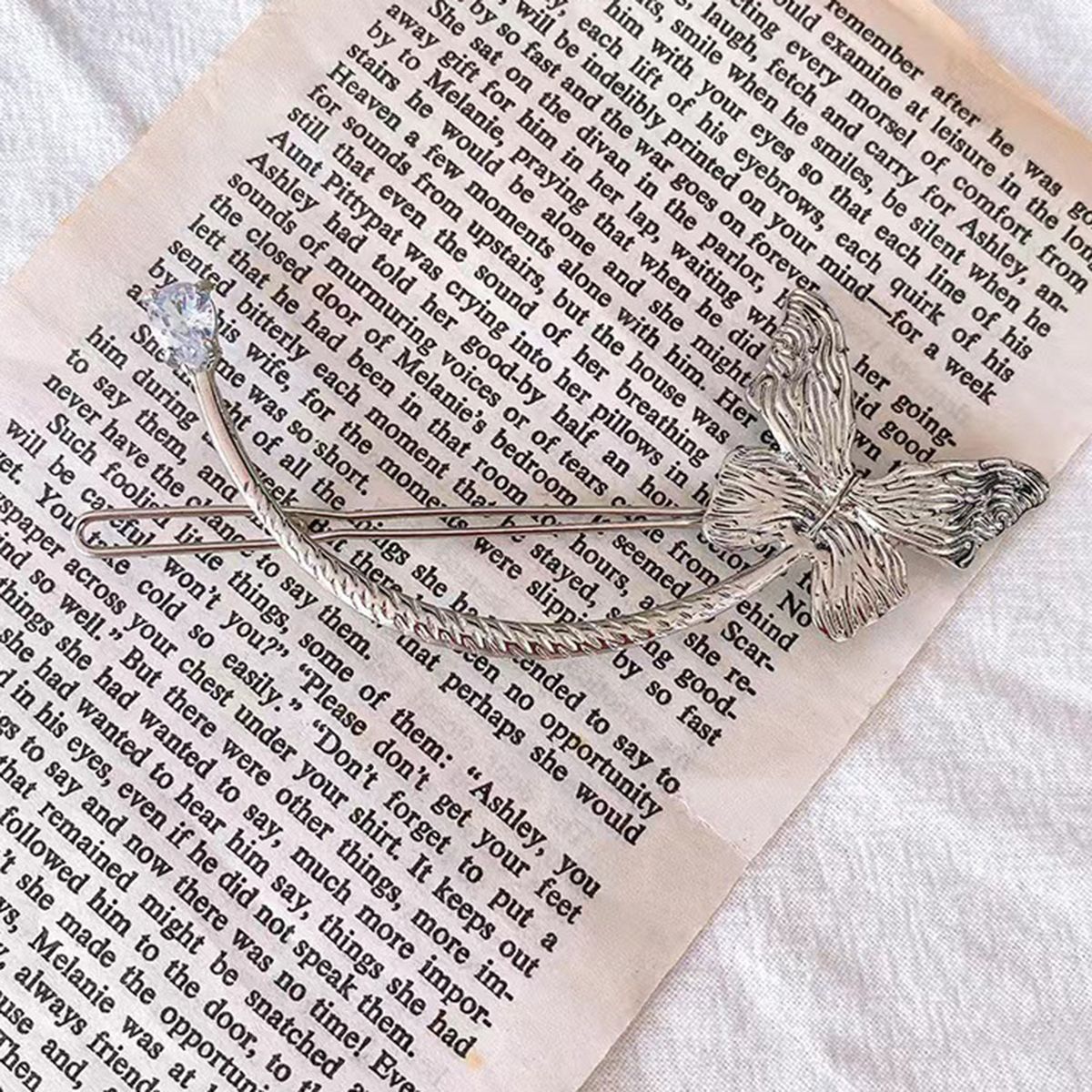 Hair Barrette Golden Plated Butterflies Zircon Girls Hairpin Silver
