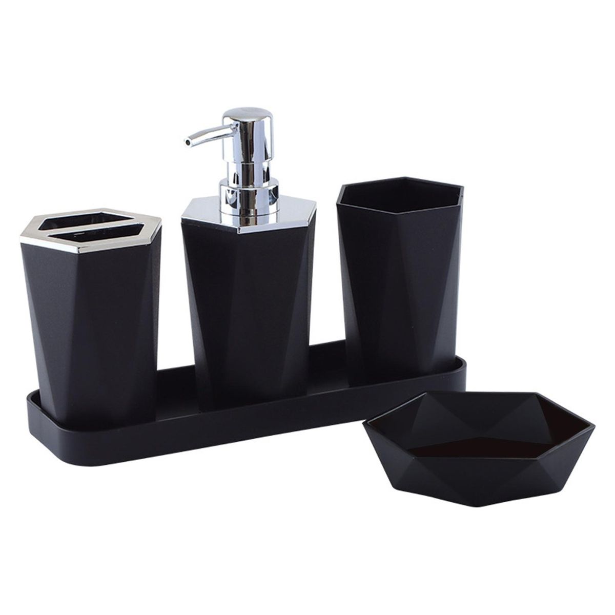 Bath Set Holders Electroplated Toothbrush Cup Black