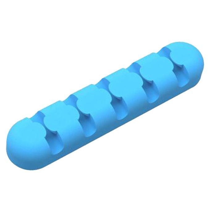 Silicone Adhesive Charging Cable Management Clips Holder Blue