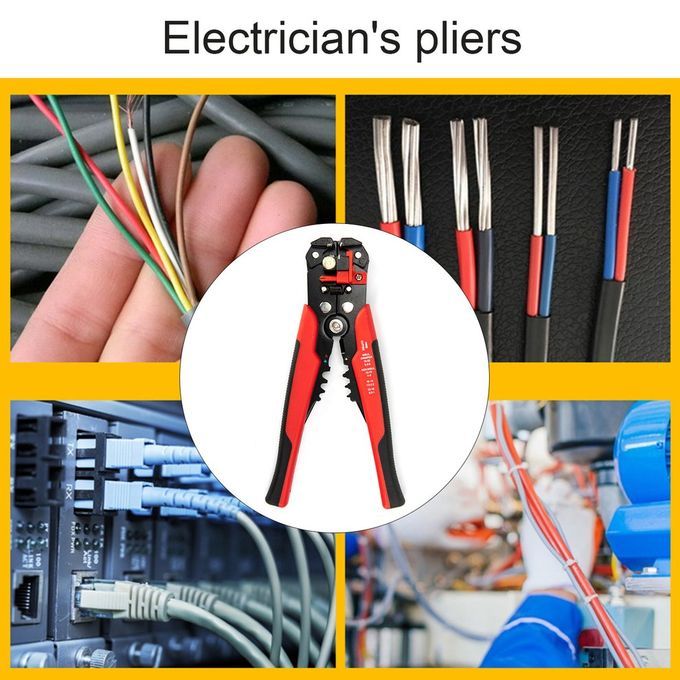 8-in H Ele Tri Ian's Wire Plier Multifun Tional Plier Automati  Wire Stri Er-red Bla K-210*108mm