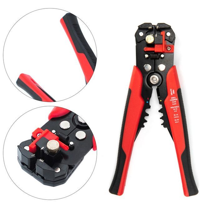 8-in H Ele Tri Ian's Wire Plier Multifun Tional Plier Automati  Wire Stri Er-red Bla K-210*108mm