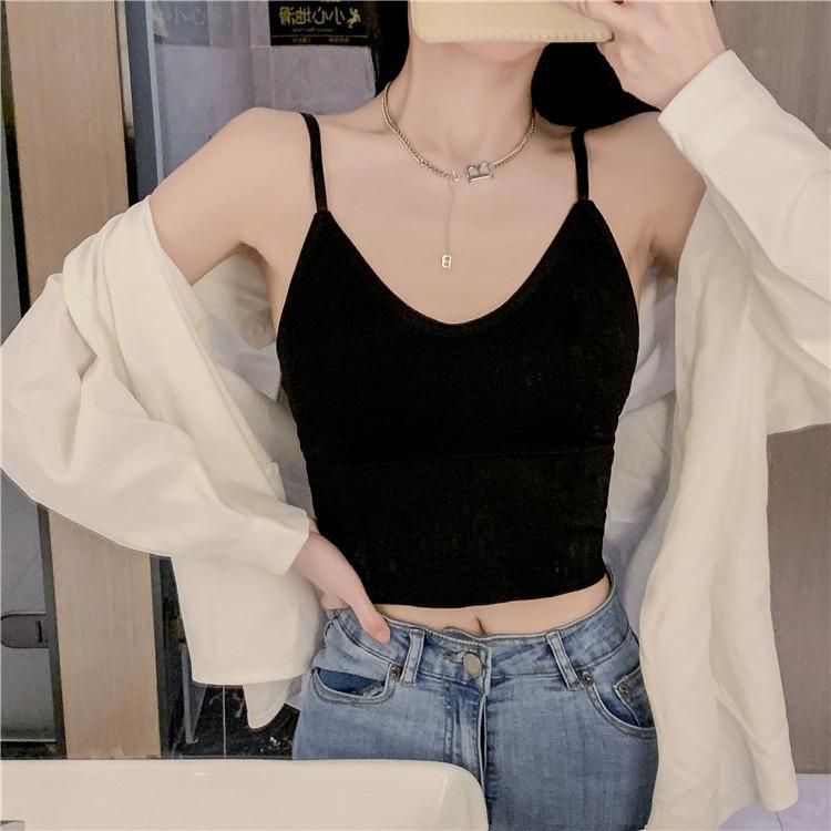 The new Internet celebrity halter small vest slim body with a bottom wrap beauti