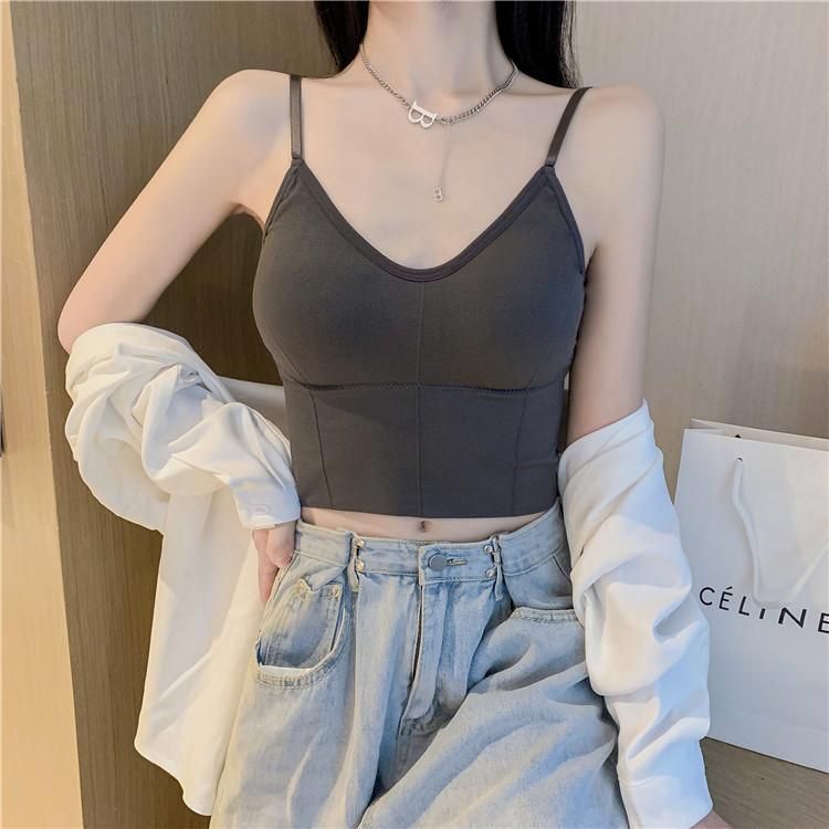 The new Internet celebrity halter small vest slim body with a bottom wrap beauti