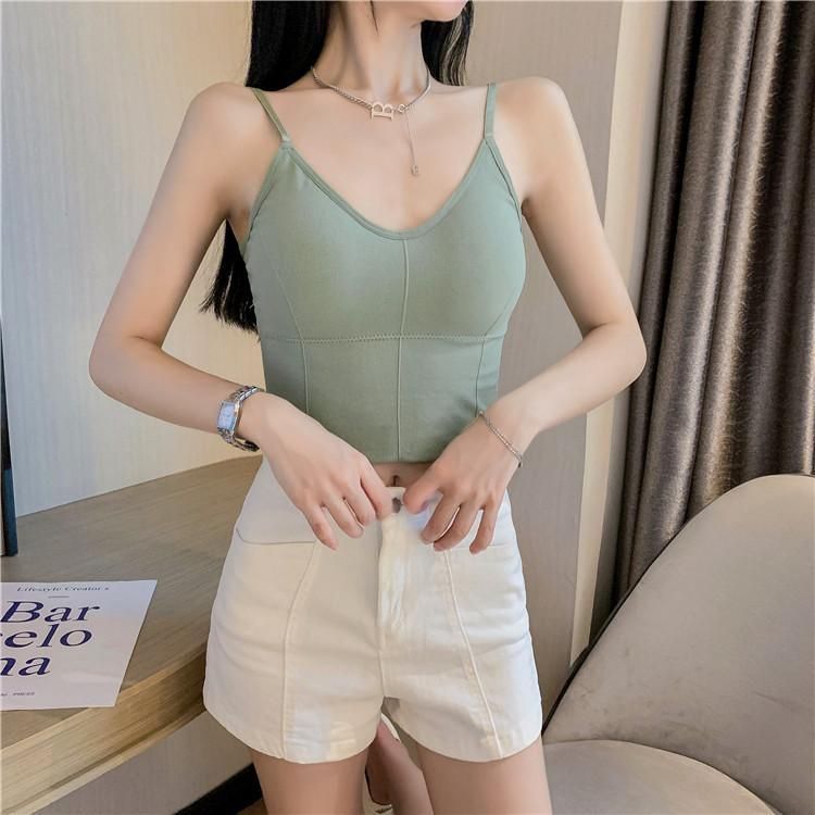 The new Internet celebrity halter small vest slim body with a bottom wrap beauti