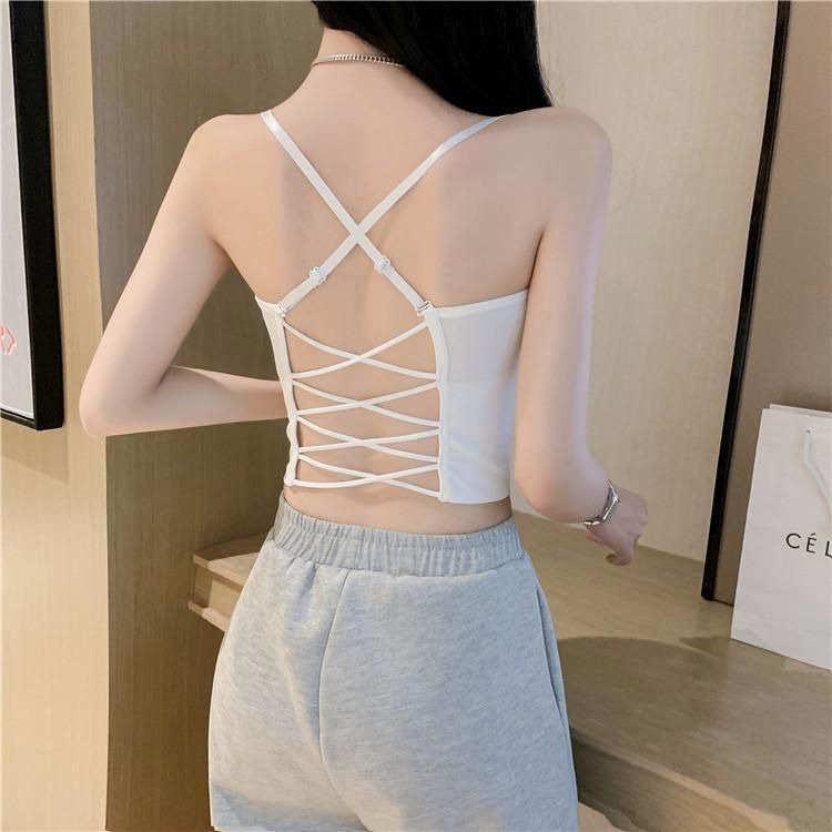 The new Internet celebrity halter small vest slim body with a bottom wrap beauti