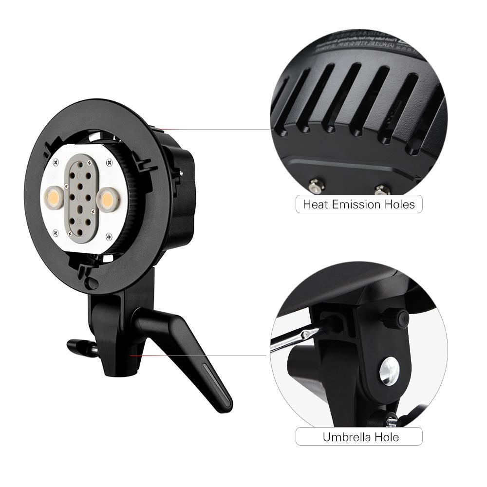 WITSTRO AD-B2 AD200 Dual Power Flash Head Bowens Mount Double Tube Light Head Bracket for AD200 Portable Flash Speedlite