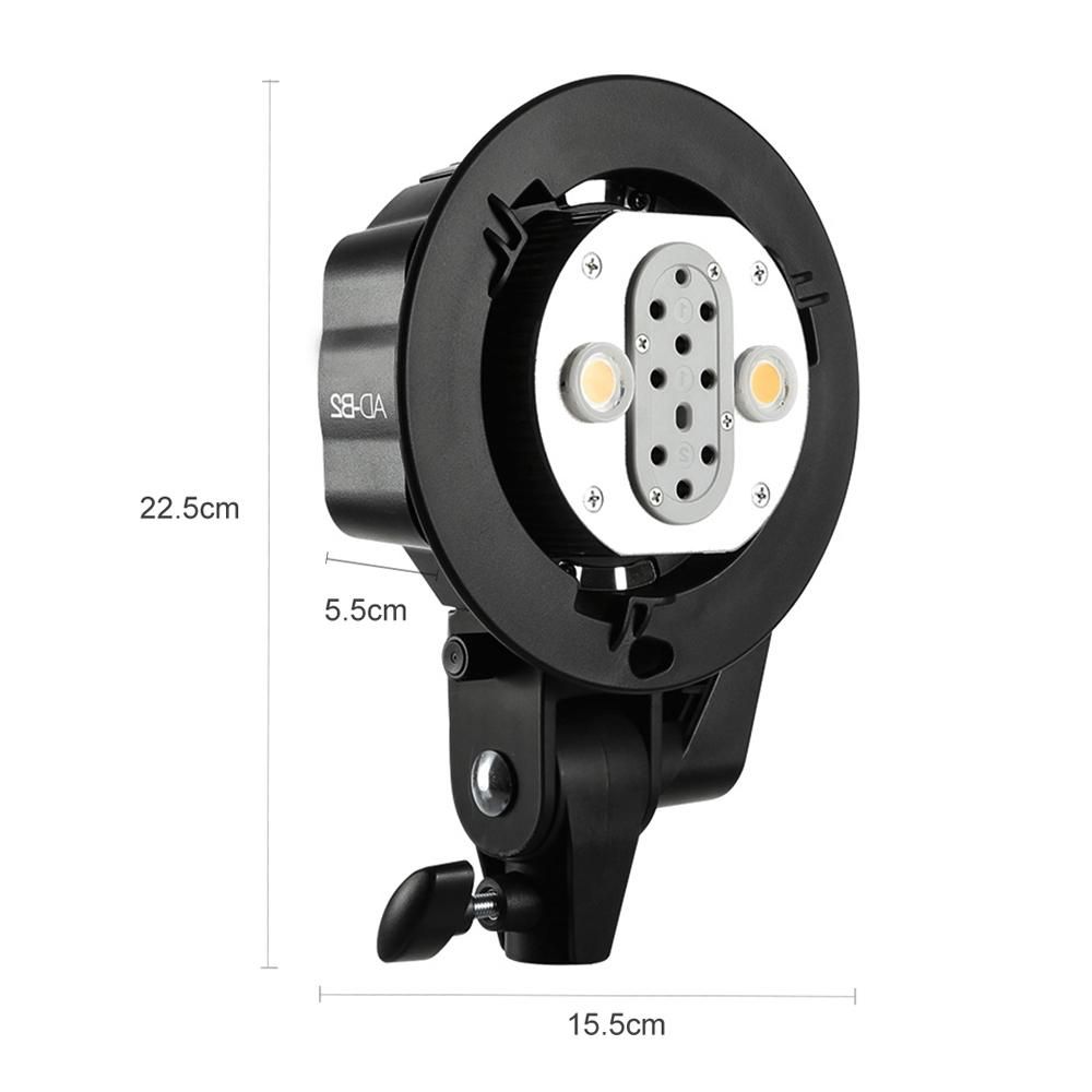 WITSTRO AD-B2 AD200 Dual Power Flash Head Bowens Mount Double Tube Light Head Bracket for AD200 Portable Flash Speedlite