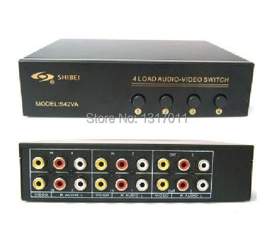 Seebest SB-S42VA RCA Switch Four Inputs Two Outputs Video&audio Switch