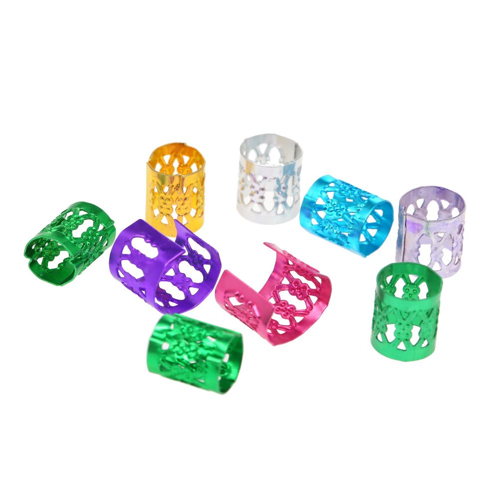 100pcs Dreadlocks Hair Accessories Hair Rings Cuffs Metal
