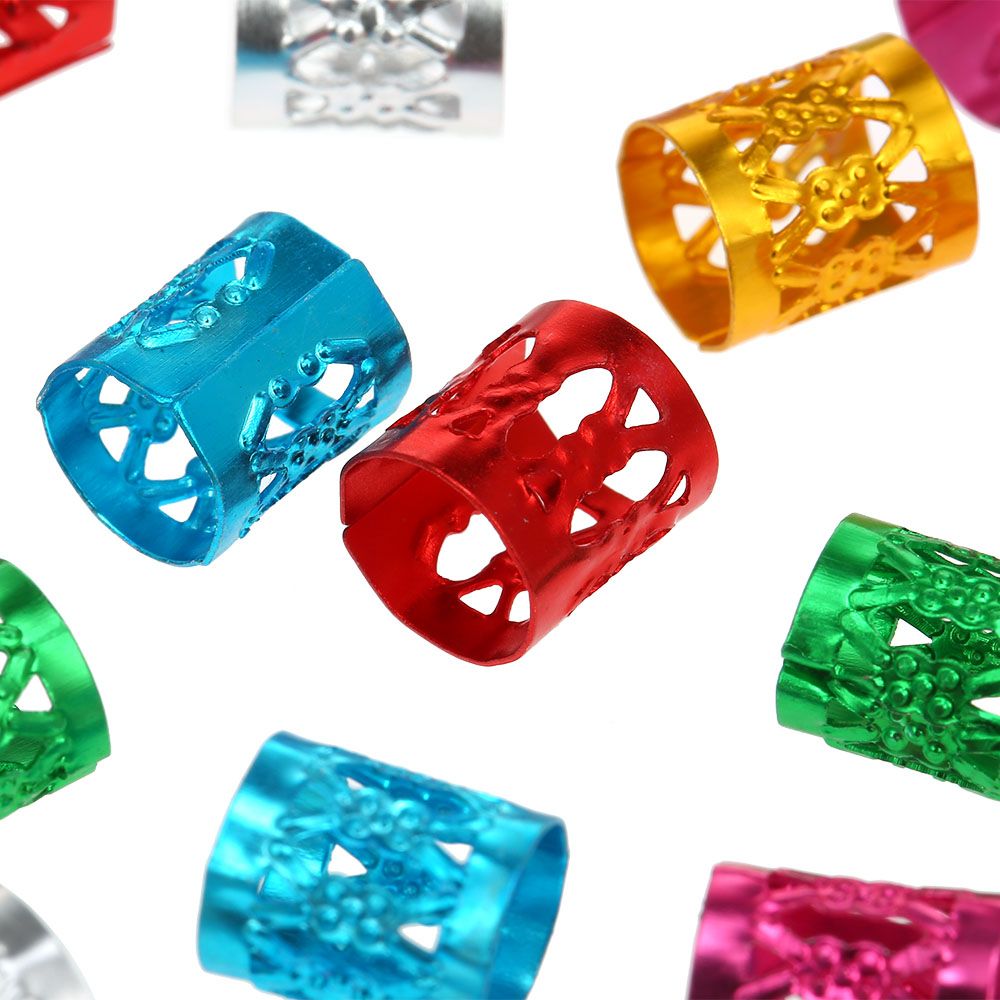 100pcs Dreadlocks Hair Accessories Hair Rings Cuffs Metal