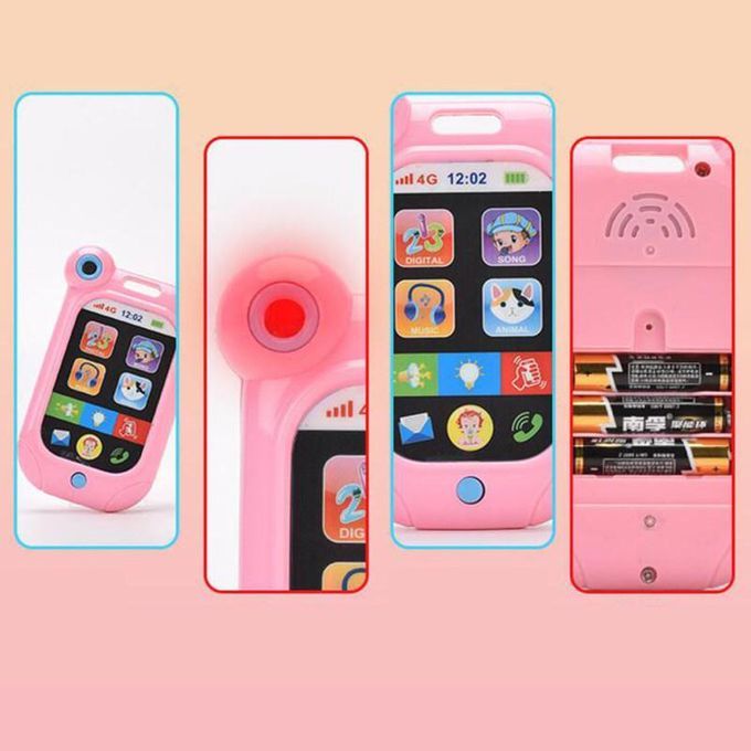 Children Cellphone Mobile Phone Touch Screen Music-Pink