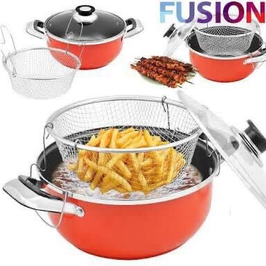 3 In 1 Non Stick Cooker, Fryer And Steamer-28cm
