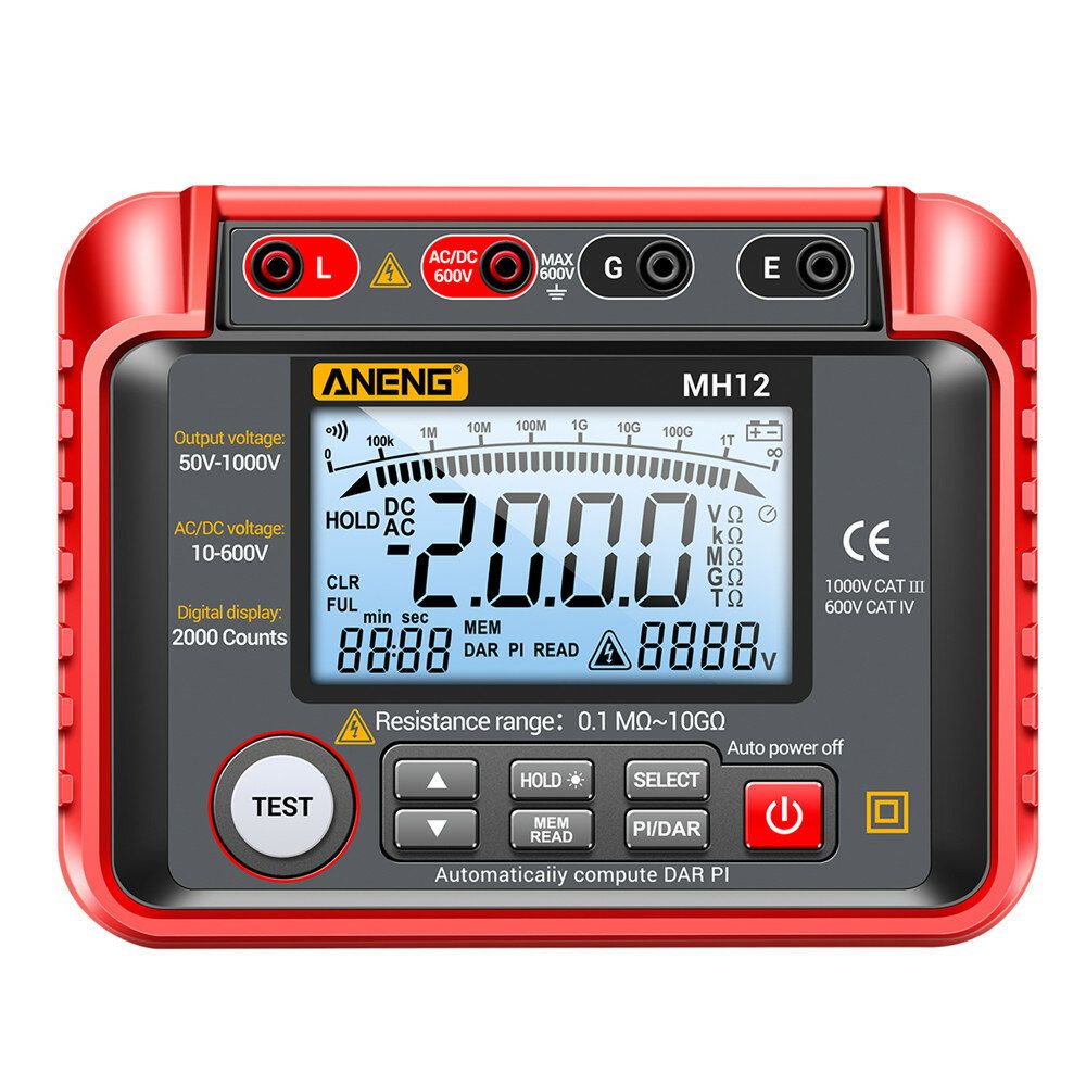 ANENG MH12 Insulation Earth Resistance Tester Digital Meter