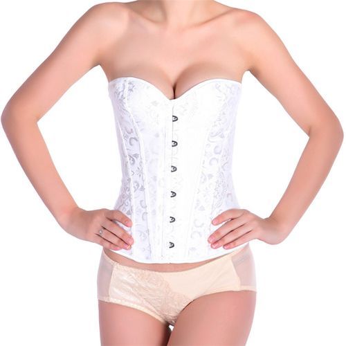White Steampunk Corset Top Waist Cinchers Shaper Lace Women Sexy Plus Size