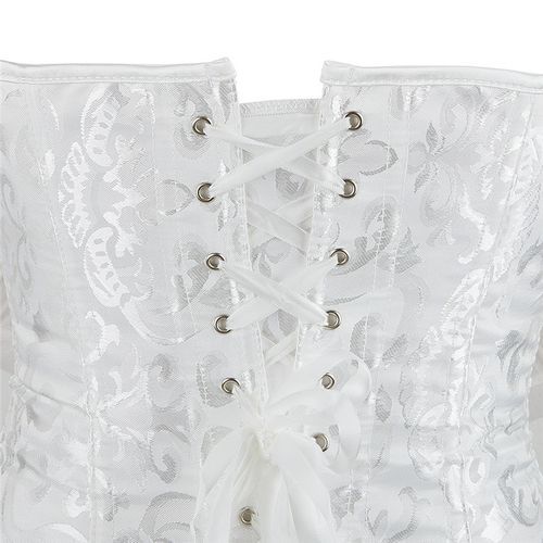 White Steampunk Corset Top Waist Cinchers Shaper Lace Women Sexy Plus Size