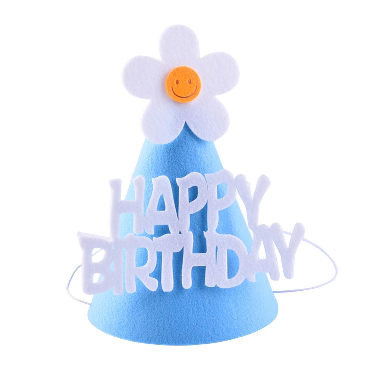 Birthday Hat Flower Design Children Hat Blue