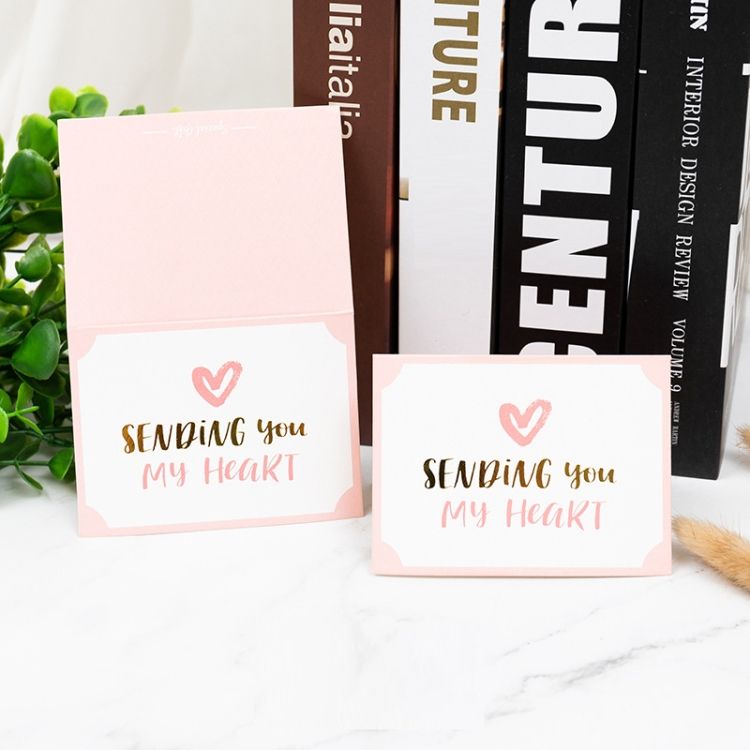 100 PCS Valentines Day Bronzing Greeting Card