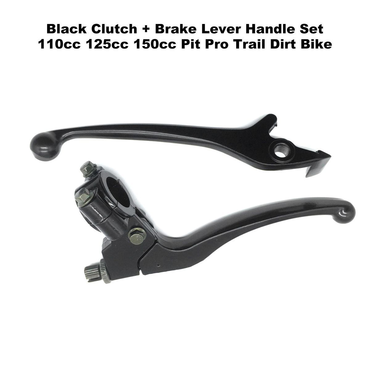 Black Clutch + Brake Lever Handle Set for 110cc 125cc 150cc Pit Pro Trail Dirt Bike