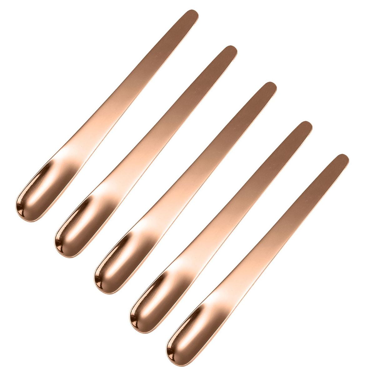 5PcsSet Tea Spoon High Strength Milk Mixing Soup Scoop Rose Gold