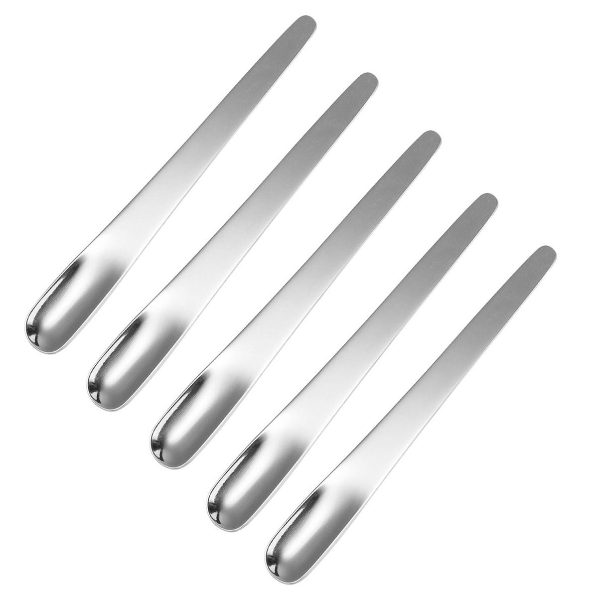 5PcsSet Tea Spoon High Hardness Yogurt Dessert Scoop Silver