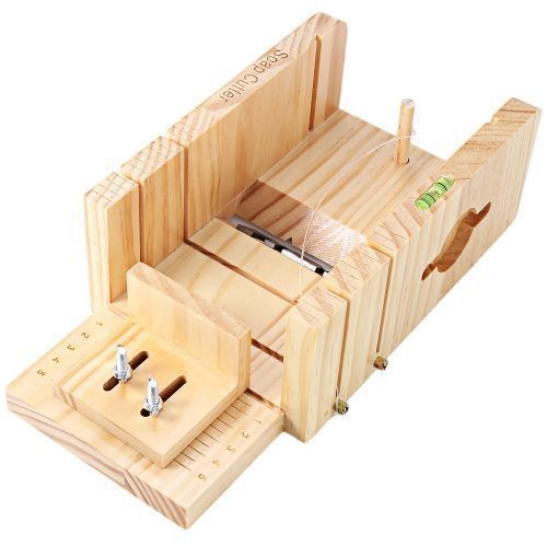Household Wooden Soap Cutter Box Pine Material Balancing Apparatus Accurate Wire Cutting Adjustable Front Board