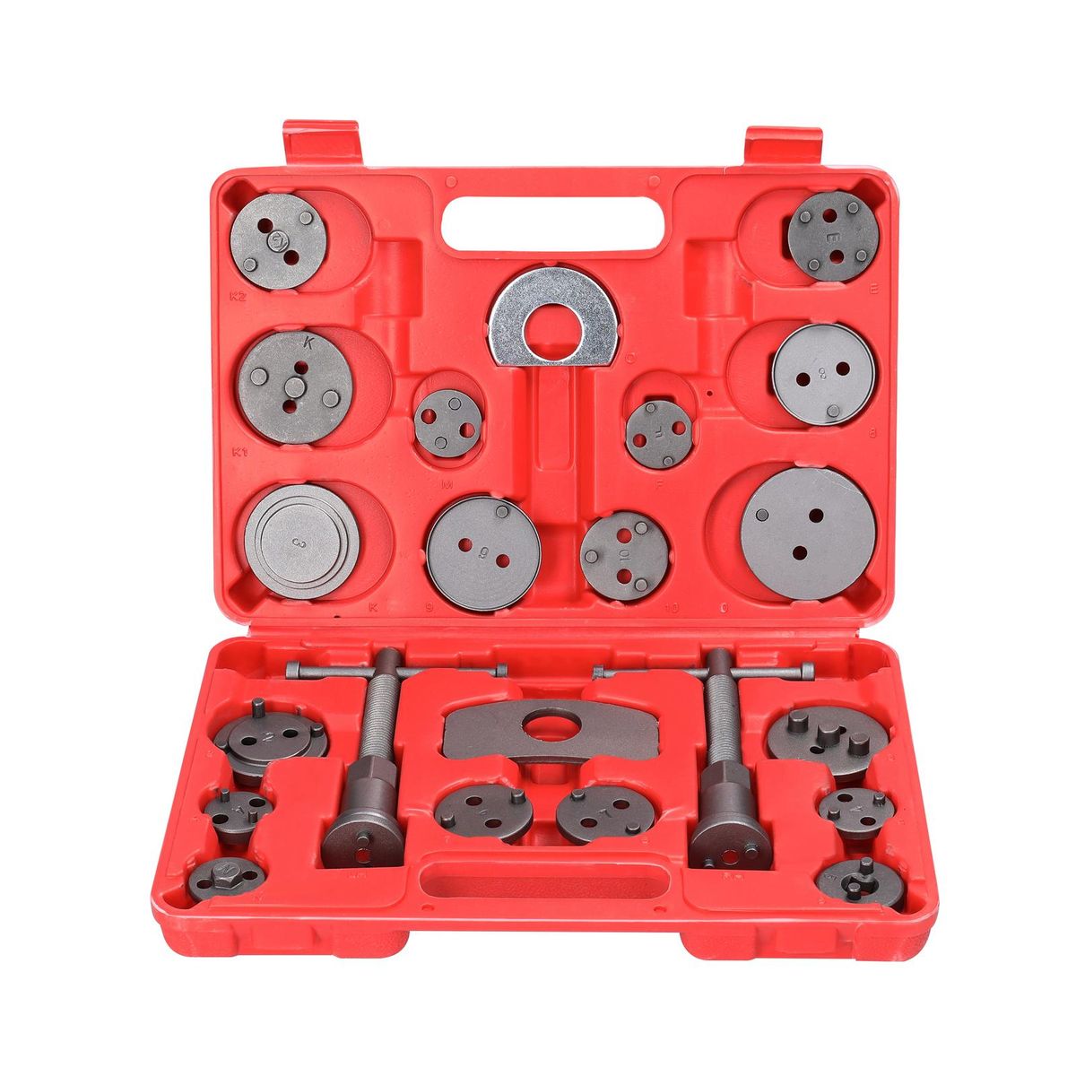 22pcs Universal Car Disc Brake Cylinder Adjuster Front and Rear Tooth Brake Pads Replacement Tool Brake Piston Return Tool Kit Automobiles Repairing Tools Set