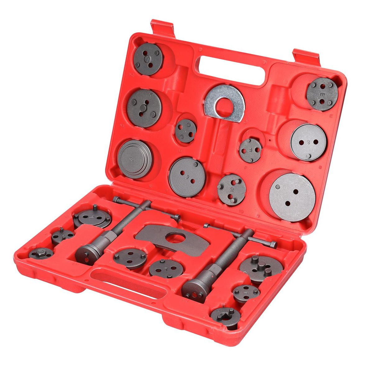 22pcs Universal Car Disc Brake Cylinder Adjuster Front and Rear Tooth Brake Pads Replacement Tool Brake Piston Return Tool Kit Automobiles Repairing Tools Set