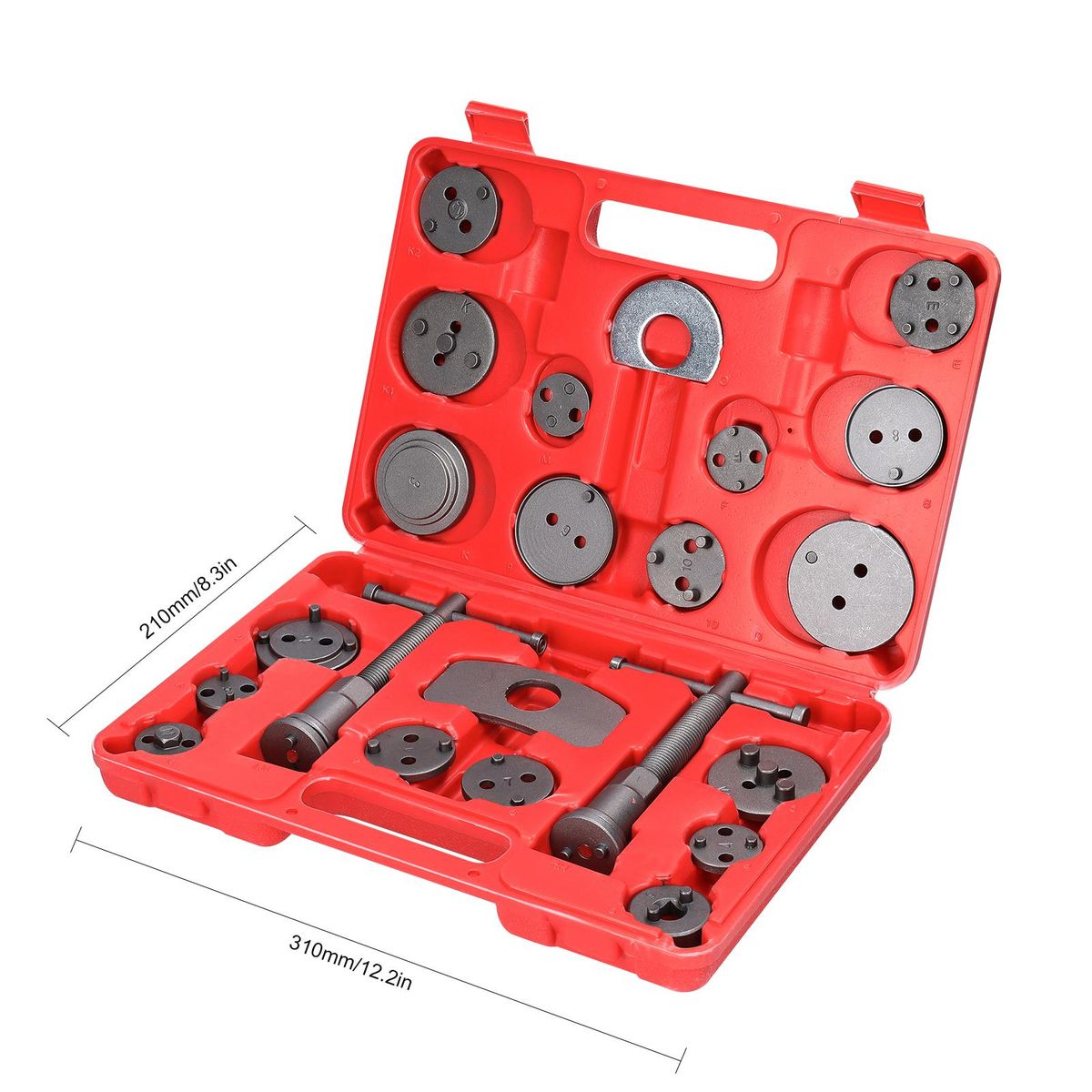 22pcs Universal Car Disc Brake Cylinder Adjuster Front and Rear Tooth Brake Pads Replacement Tool Brake Piston Return Tool Kit Automobiles Repairing Tools Set