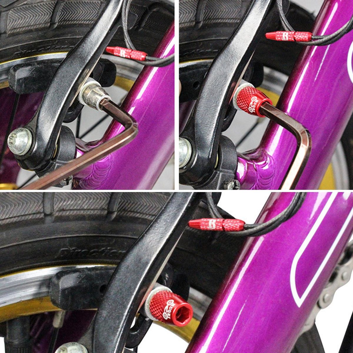 4Pcs Fixing Bolts Bike V Brake Pad Brake Block Fixing Nut Red