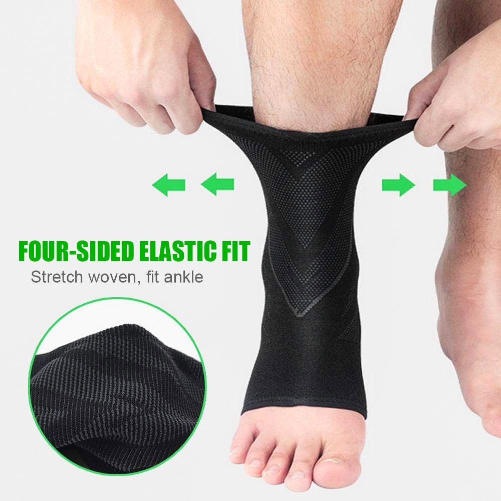 1Pc Sports Knitted Compression Ankle Support Super Elastic Skin-friendly Ankle  For Cycling Running Basketball Football Blue-1Pc XL--shoe Size 43-47