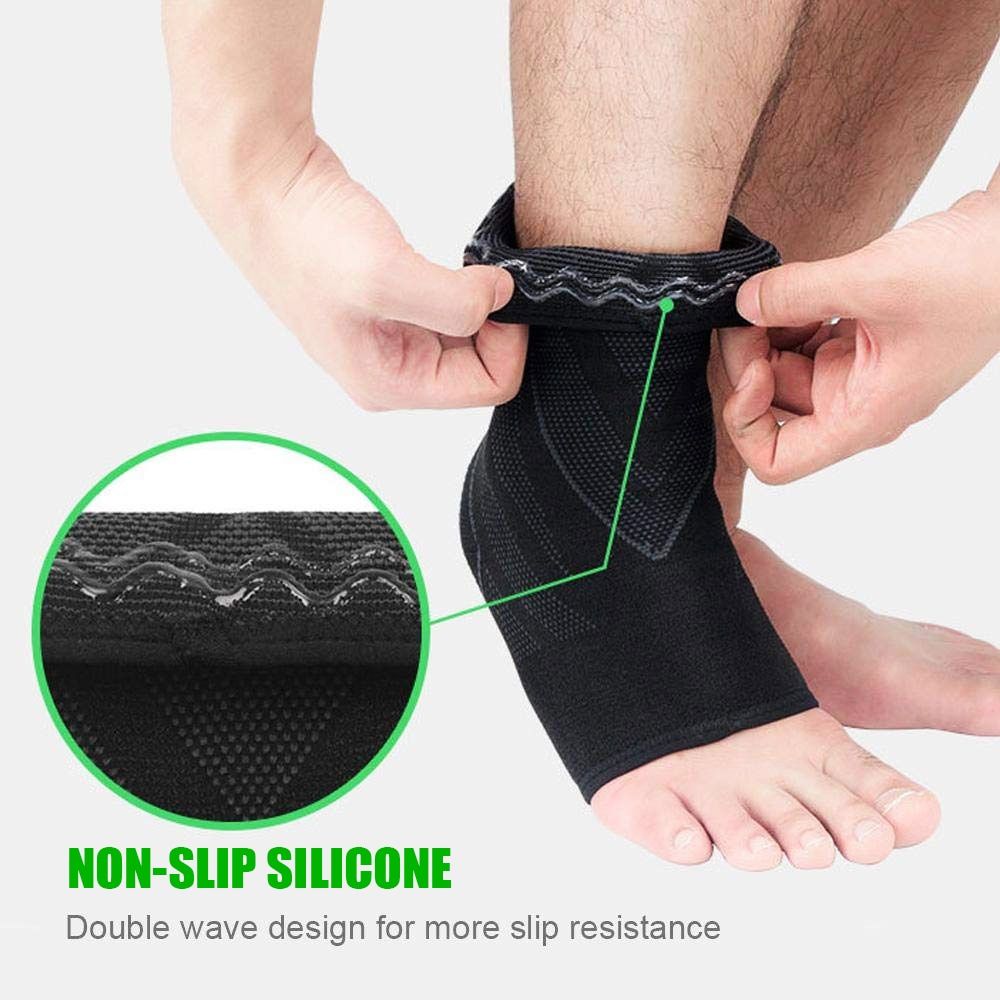 1Pc Sports Knitted Compression Ankle Support Super Elastic Skin-friendly Ankle  For Cycling Running Basketball Football Blue-1Pc XL--shoe Size 43-47