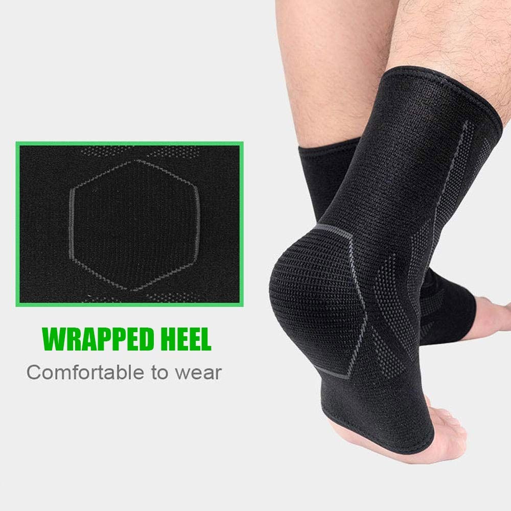 1Pc Sports Knitted Compression Ankle Support Super Elastic Skin-friendly Ankle  For Cycling Running Basketball Football Blue-1Pc XL--shoe Size 43-47