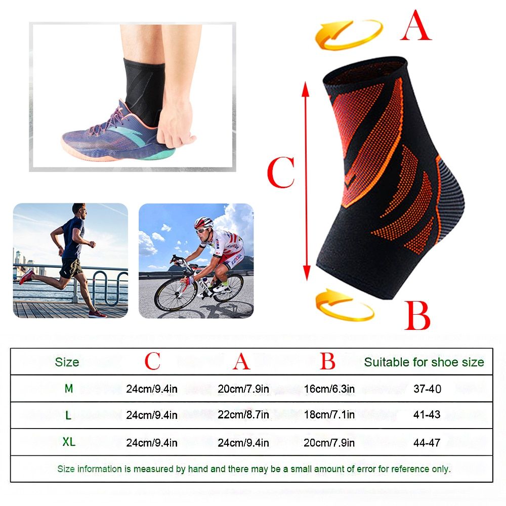 1Pc Sports Knitted Compression Ankle Support Super Elastic Skin-friendly Ankle  For Cycling Running Basketball Football Blue-1Pc XL--shoe Size 43-47
