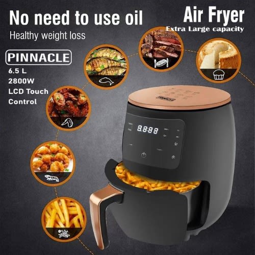Digital Air Fryer - Extra Large Capacity - 6.5L - 2800W - Black