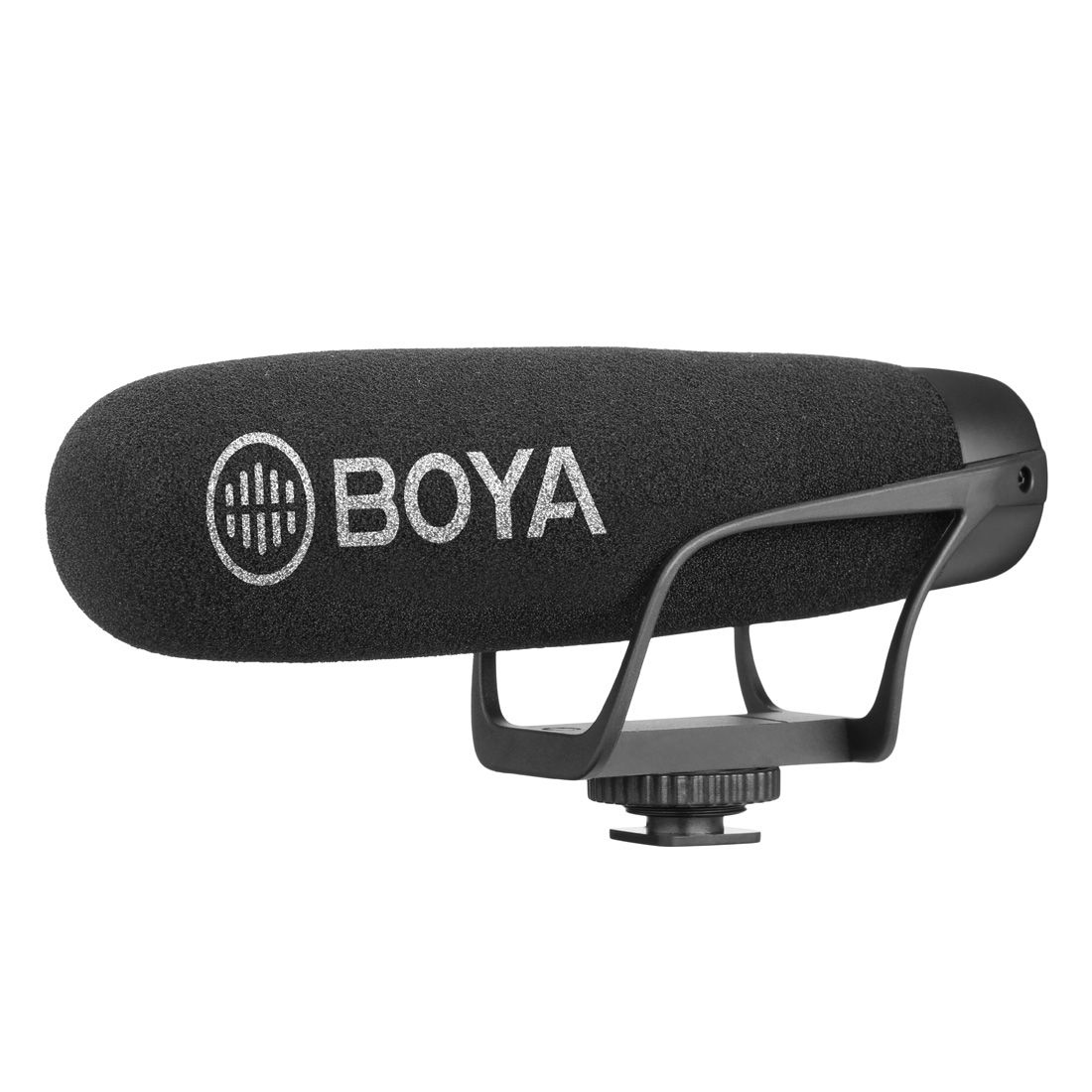 BY-BM2021 Shotgun Super-Cardioid Condenser Broadcast Microphone With Windshield For Canon / Nikon / Sony DSLR Cameras, Smartphones (Black)