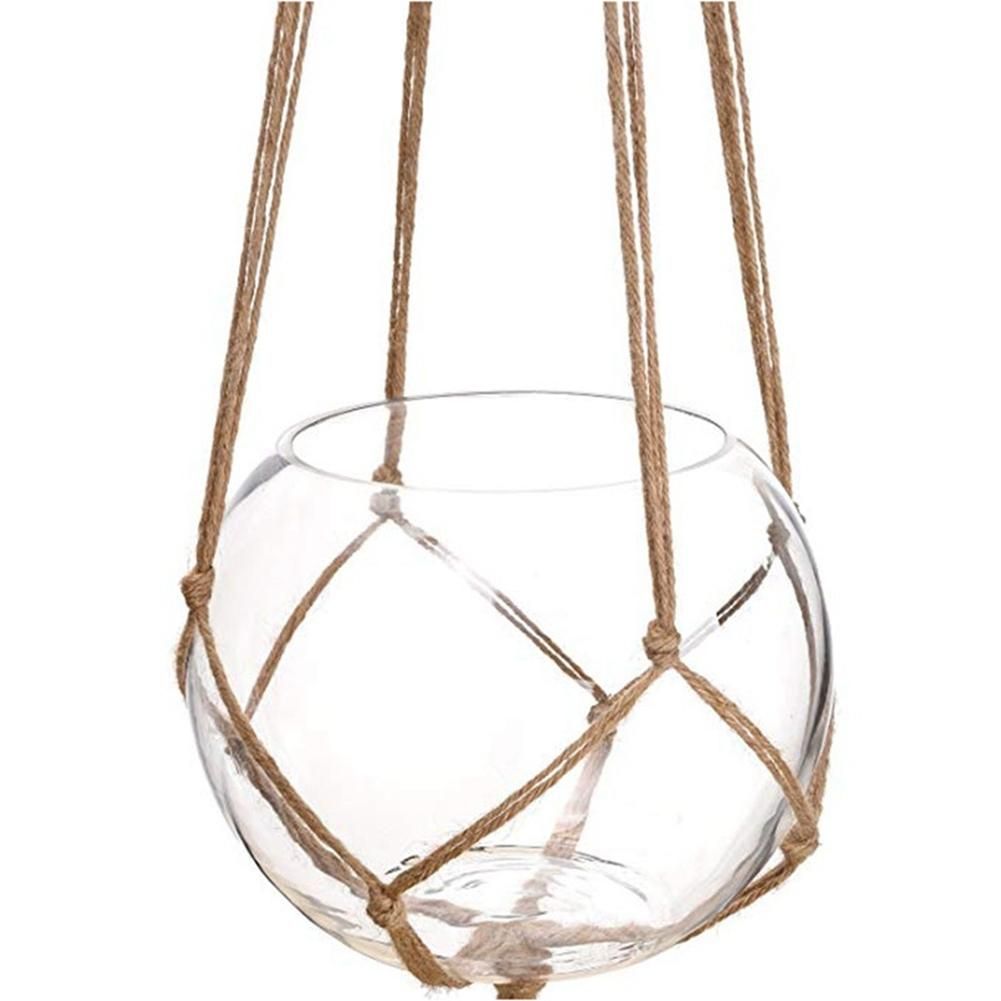 4PCS Hemp Rope Plant Holders Plant Flower Pot Hangers Hanging Decor Knotted Lifting Rope Home Garden Supplies