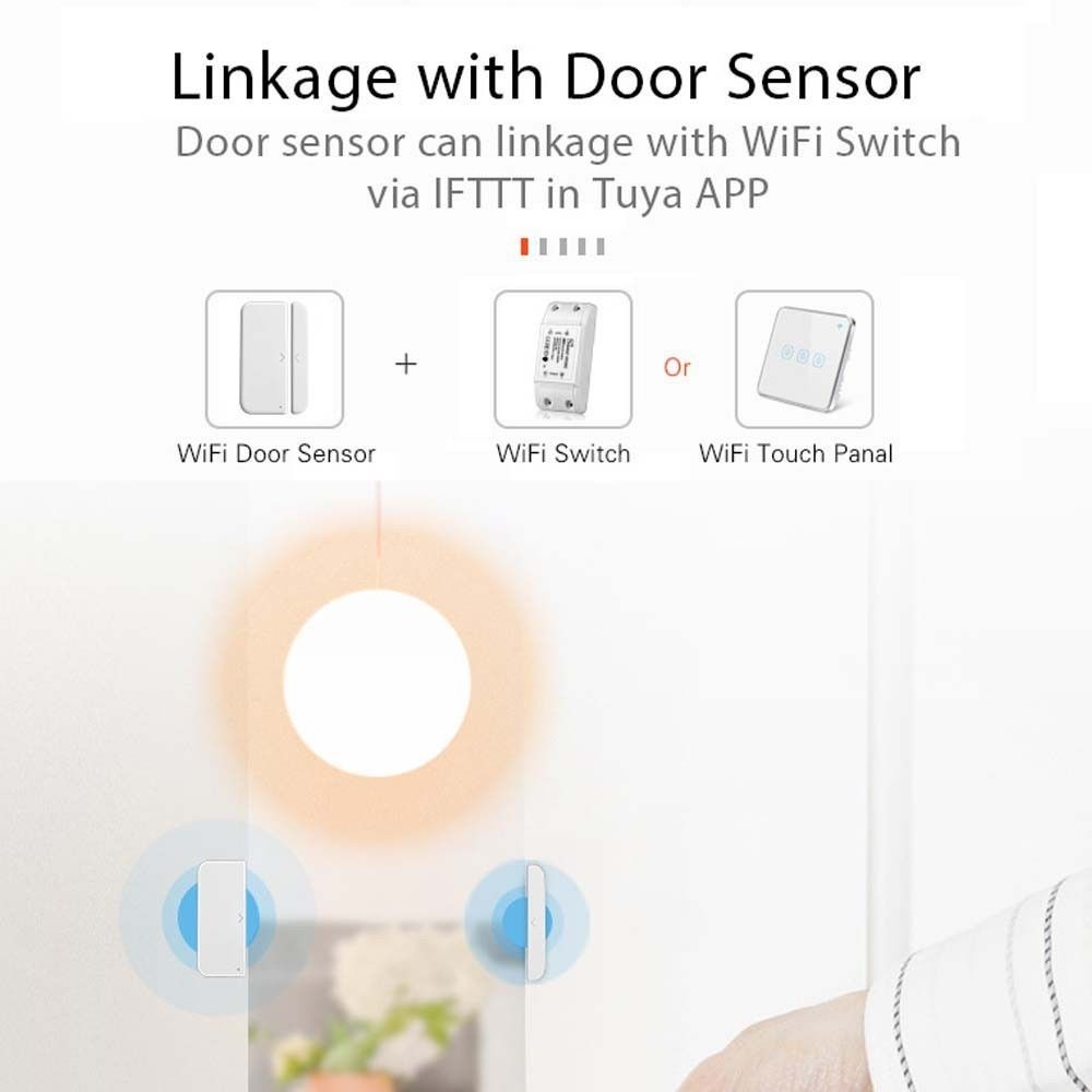 WiFi Door Alarm Window Sensor Detector SmartHome Secure Tuya