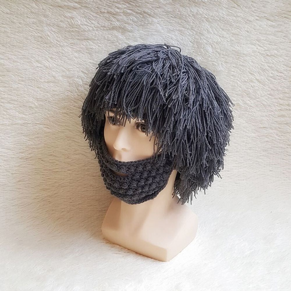 Wig Beard Hats Hobo Mad Scientist Caveman Handmade Knit